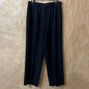 Giorgio Armani | Wool Pinstripe Trousers High Rise Tapered Pants Size 10 (IT 46)
